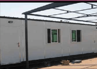 A prefabricated porta cabin unit.